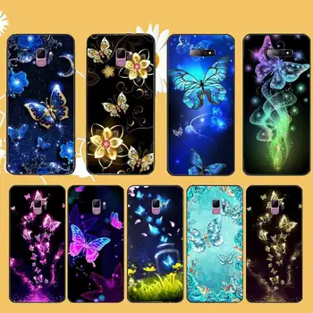 Zbura Fluture de culoare sclipici moda Caz de Telefon Pentru Samsung galaxy S 9 10 20 10 21 30 31 40 50 51 71 nota 20 j 4 2018 plus