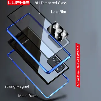 Luphie Metal Magnetic Cazul În Care Telefonul Pentru Galaxy Nota 20, Ultra Puternic Magnet Capac De Sticlă Clară Înapoi Lentile De Protecție Pentru Samsung S20