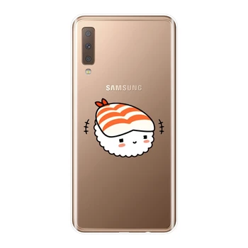 Moale Caz De Telefon Pentru Samsung Galaxy A6 A8 Plus 2018 A5 A7 Alimente Sushi Silicon Capacul Din Spate Pentru Samsung Galaxy A3 A5 A7 2016 2017