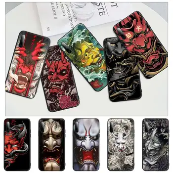 Japoneze Oni Hannya Mască de Demon Silicon Negru Telefon Mobil Capac Pentru Redmi S2 4X 5 5A Plus 6 6A 7 7A 8 8A 9 9A Caz