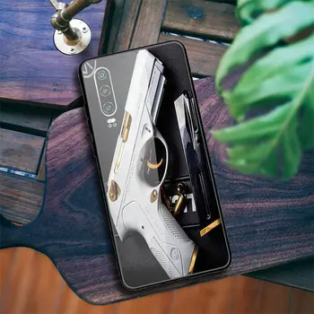 3D de Aur Pistol Glonț Gravitatea Tema Sticla Caz Pentru Xiaomi Redmi Note 4 4X 5A 5S 6X 7 7A 8 8A 9 SE A1 Lite Plus