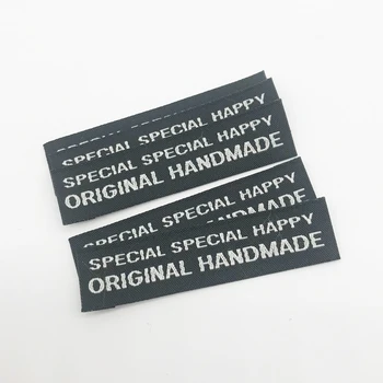 2 Opțiuni de Cusut Manual Etichete pentru Haine Originale Handmade Etichete pentru Imbracaminte Etichete Țesute Pungi pentru Cadouri Realizate manual Tesatura Tag