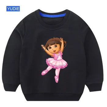 Copilul Fete Bluze drăguț Bumbac Copii din Bumbac Tricouri Amuzante Hanorace Jachete Copii haine Albe 3 4 5 6 7 ani