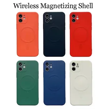 Magnetice Telefon Mobil Caz Pentru iPhone 12Pro 11 X Xs Xr Max Mini Magsafe Lichid de Silicon Moale Coajă de Telefon Mobil Capac de Protecție