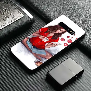 Telefon Acoperă Pentru Samsung Galaxy S20 S21 FE S10 S9 Plus Ultra Lite 5G S10E Caz de Siliciu Regina Printesa VOGUE Girl