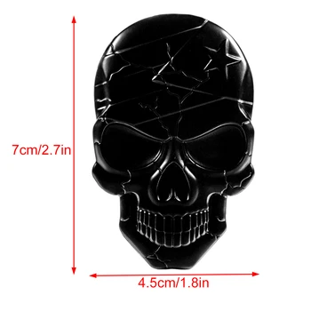 ZZTZZ Universal 7 x 4.5 cm Craniu 3D Diavolul Death Metal Masina Autocolant Decal Masina Schelet Emblema, Insigna