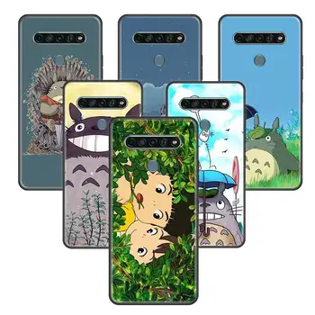 Anime Vecinul Meu Totoro Caz pentru LG K40 K40s K41s K50 K51s K61 G7 G8 ThinQ Q51 Q60 Q61 Q70 Coque Silicon Negru Capacul Telefonului