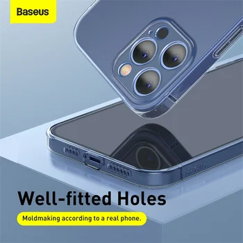 Baseus Telefon Caz Pentru iPhone 12 Pro Max Înapoi Caz Acoperire Moale Complet Capacul de Protecție a Lentilei Pentru iPhone Transparent Caz