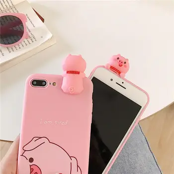 3D amuzant nas de porc silicon cazul în care telefonul pentru Huawei P10 P40 Plus P20 P30 Mate 30 9 10 Lite 20 Pro 20 X Capac de Silicon Caz cadou