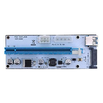 10 Pack Ver008S Riser Card 1X la 16X Adaptor Card PCIE, PCI-E PCI Express Riser Cablu USB 3.0 Card pentru Minerit BTC Miner