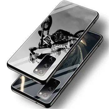 Moto Cross Motociclete Sport Pahar Caz de Telefon pentru Samsung Galaxy S20 S21 FE S10 Nota 10, 20 Ultra 5G 9 S9 Plus S10e Acoperi Coque