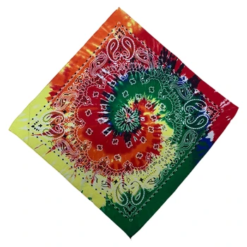 Dublu Paisley Floral Imprimare Bandană Cap Împachetări Vârtej Multicolor Tie-Dye Hip Hop Pătrat Eșarfă Ciclism Turban Bentita