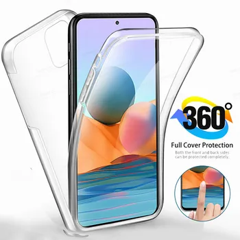 360° Fata Spate Transparent Caz Pentru Xiaomi Redmi Nota 10 Pro 10s Xiomi Redme Nota 9 8 T 8T 9T 7A 7 9A Telefon Acoperi Proteja Coque
