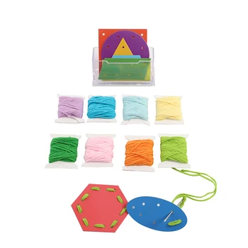 Montessori Jucării de Cusut Joc de Copii Vieții Materiale Practice pentru Coordonarea Mana-Ochi Exercițiu Copiilor Ac/ Foarfece