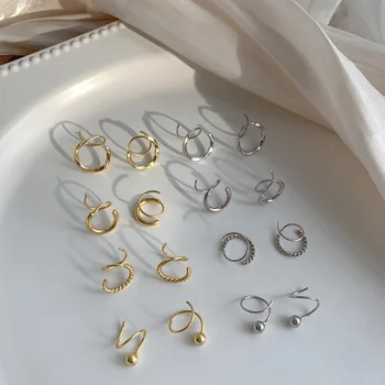 Moda Bijuterii Geometrice Metal Cercei 2021 Nou Retro Șirag De Mărgele Rotunde Răsucire În Spirală Femei Cercei Pentru Fata Doamna Cadouri