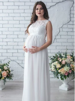 Femeile gravide de Vara pentru Femei din Dantela de Bumbac Vrac Coada Rochii pentru Femeile Gravide Fotografie de Nunta Rochii de Sarcina Rochie