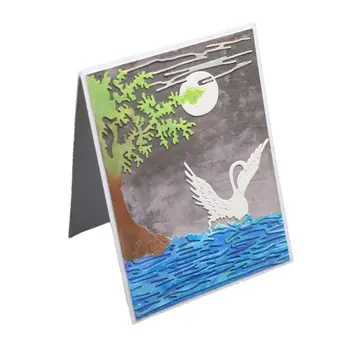 Swan Tăiere de Metal Moare Stencil DIY Scrapbooking Album Timbru Carte de Hârtie Relief Meserii Decor Pene de Pădure