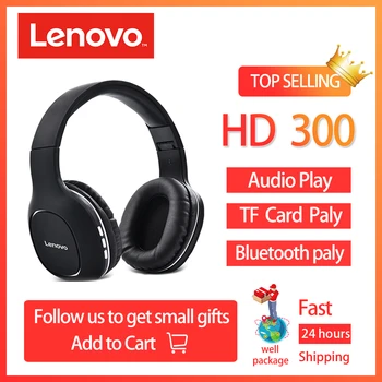 NOUL Lenovo HD300 wireless Bluetooth 5.0 cască stereo sport execută setul cu cască Suport TF Card video fără pierderi de apel setul cu cască