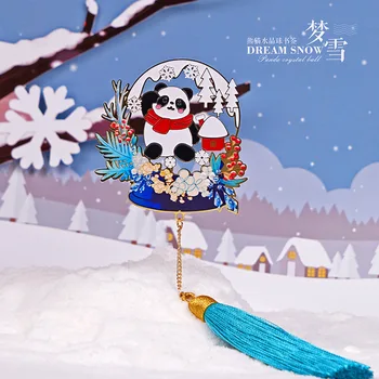 Limitat de crăciun Drăguț Panda Marcaje Stil Chinezesc Pictat semne de carte Cadouri de Craciun pentru Copii Cadouri de Vacanță de Crăciun Panda