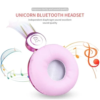 Copii Unicorn Cască de Desene animate Bluetooth 5.0 Casti Wireless Cu Microfon Stereo Căști Muzica pentru Copii Fată Cadouri de Craciun