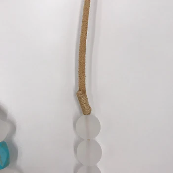 Kara&Kale Boho Moda Bijuterii Lanț Pulover Lung Colier Cu Pandantive De Piele De Căprioară Cablu Acrilic&Rășină Colier Margele Accesorii Pentru Femei