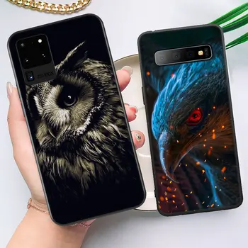 Y8 Animale Eagle Owl Silicon Moale Caz pentru Samsung Galaxy Nota 10 S20 Ultra Plus Lite A01 A11 A21 A41 A51 A71 A81 A91