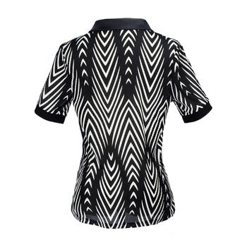 Yitonglian femeii Plus Dimensiune Bluza Tricou Rever Negru Și Alb V Neregulat Stripe T-shirt Femei Topuri Casual W003