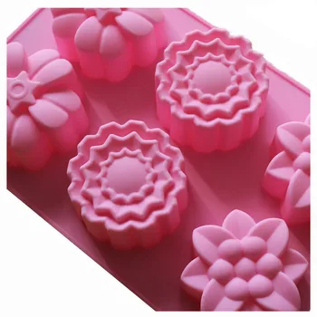 6 Consecutive De Trei Flori Diferite Forme De Silicon Tort Mucegai Săpun Manual Rece Săpun Mucegai
