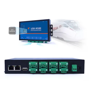 USR-N5808 8*RS485 Porturi Seriale Convertoare Ethernet RS485 Ethernet de Date Bi-directional de Transmisie Dual port Ethernet 10/100mbps
