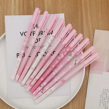 3pc/lot Lovely Cherry Blossom 0,5 mm Erasable Pen Fete Roz Pixuri cu Gel pentru o Scriere Albastru Cerneală Lavabilă se Ocupe de Școală, Rechizite de Birou