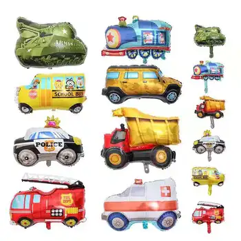 Balon folie de aluminiu masina de desene animate balon foc camion, tren de ambulanță copii petrecere de ziua decor jucarie masina baloane