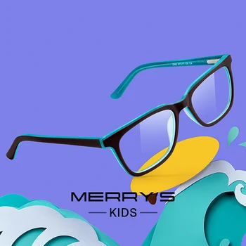 MERRYS DESIGN Băieți Lumina Albastră de Blocare Pahare Pătrat Ochelari de Calculator Pentru Copii Acetat de Ochelari Rame S7763FLG