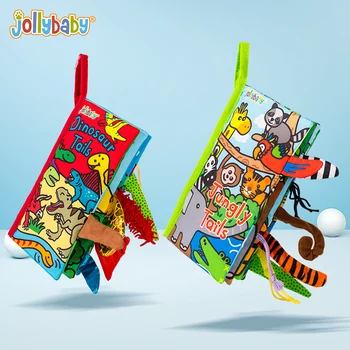 Noi Jollybaby Lavabil Devreme Senzoriale Educație Animale Cozi Copilul Pânză de Carte Jucării Pentru copil, Copil, Băiat și Fată Ziua de nastere Cadou