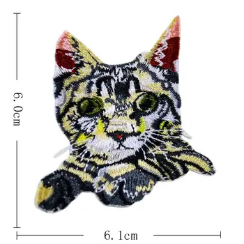 5PCS Pisica Drăguț Patch-uri 3D de Înaltă Calitate de Animale de Broderie Aplicatiile pentru Haine Tesatura Autocolante de Fier pe Patch Buzunar Blugi Insigna
