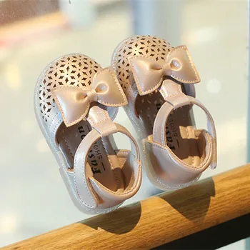 Primavara-Vara Noi pentru Copii Pantofi Casual Arc Printesa Sandale pentru Copii Pantofi de Piele de Moda Hollow Pantofi de Culoare Solidă