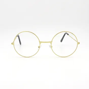 1 buc Vintage Ochelari rotunzi Obiectiv Clar de Aur de Moda de Metal Rotund Rama de Ochelari Optice Bărbați Femei Ochelari Cadru Fals Ochelari