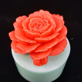 HC0189 PRZY Mucegai Silicon Trandafir Buchet Sapun Matrite Flori de Mucegai Crescut cu Forme Supradimensionate Trandafir cu Frunze de Săpun Lumânare Mucegai