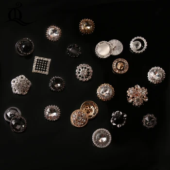 5PCS cantitate mare Rotund negru diametru buton de metal cu diamant pearl accesorii de îmbrăcăminte de brand butoane
