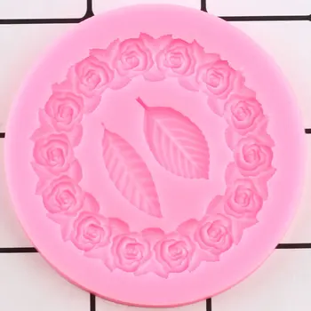 Rose Coroană de Flori Mucegai Silicon DIY Cupcake Topper Fondante Mucegai Tort de Nunta de Decorare Bomboane de Ciocolată Gumpaste Matrite