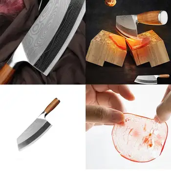 Cuțit de bucătărie Damasc Laser Model Bucătar Chinez Cuțit din Oțel Inoxidabil Cuțit cuțit cu Mâner de Lemn