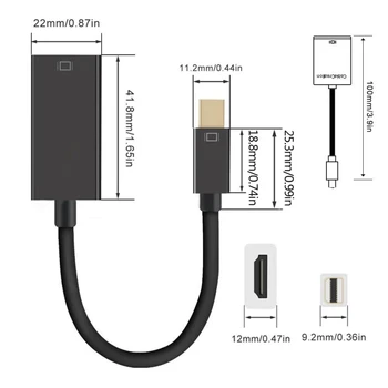 Mini DP la HDMI compatibil cu Cablu Convertor Thunderbolt Mini DisplayPort displayport DP la HDTV Adapter Pentru Apple Mac Macbook