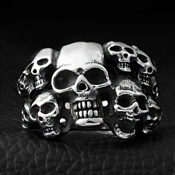 316 din oțel Inoxidabil de aburi ram Bărbați punk inel Schelet Puternic Craniu de om de Trupa gothic inele Bijuterii Cadou Pentru El