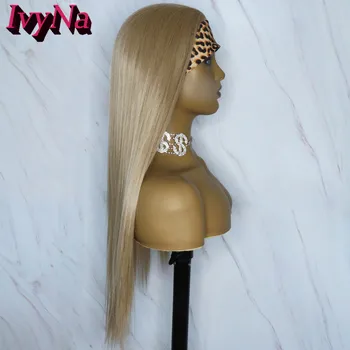 IvyNa Miere Blonda Peruca Sintetica Cu Bentita Lung și Drept Complet Masina de Facut Banda de Păr pentru Femei Rezistent la Căldură Futura Peruca
