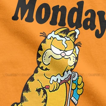 Oameni Urăsc zilele de luni Garfield Tricou de Desene animate Pisica din Bumbac Îmbrăcăminte de Modă Short Sleeve Crewneck Teuri 4XL 5XL T-Shirt