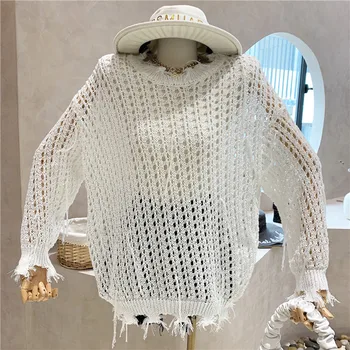 Nouă Femei de Îmbrăcăminte de Vară 2021 Design vestimentar sens Tubulare subtiri cu maneca lunga tricot tricou Vrac de protecție solară bluza de Sus