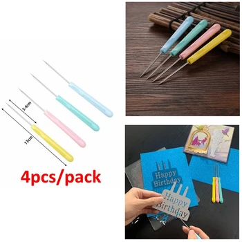 4 Culori Mor Alege Hârtie Piercing Instrument pentru Eliberarea de Tăiere Hârtie Moare Carte Face 2021 Vânzare Fierbinte Con Ac cu Mâner de Plastic