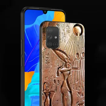 Egipt Nefertiti Anubis Ankh Caz pentru Samsung Galaxy A51 A71 A50 A21s A31 A12 A41 A10-70 A20e A30 A11 A40 A20s A02s Capac Negru