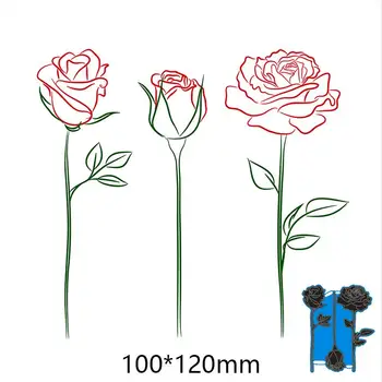 Tăiere de Metal Moare trandafiri Înflorit nou pentru decorarea card DIY Scrapbooking Hârtie stencil șablon Album Moare 100*120mm
