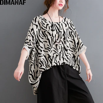 DIMANAF 2021 Supradimensionat Vara Femei Bluza Tricou Supradimensionat Sifon Leopard de Imprimare Tricouri Tricou Topuri Largi Tunica Îmbrăcăminte 5XL 6XL