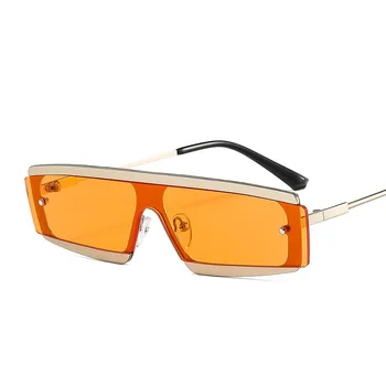 2021 New Sosire Dreptunghi ochelari de Soare Femei Bărbați Lentile PC-ul de Aur din Aliaj de Metal Cadru de Brand Designer de Colorat Brand de Lux de Designer